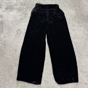 Cathy Hardwick Vintage 80s Velvet Palazzo Wide Leg Pants Womens 12 Black Trouser